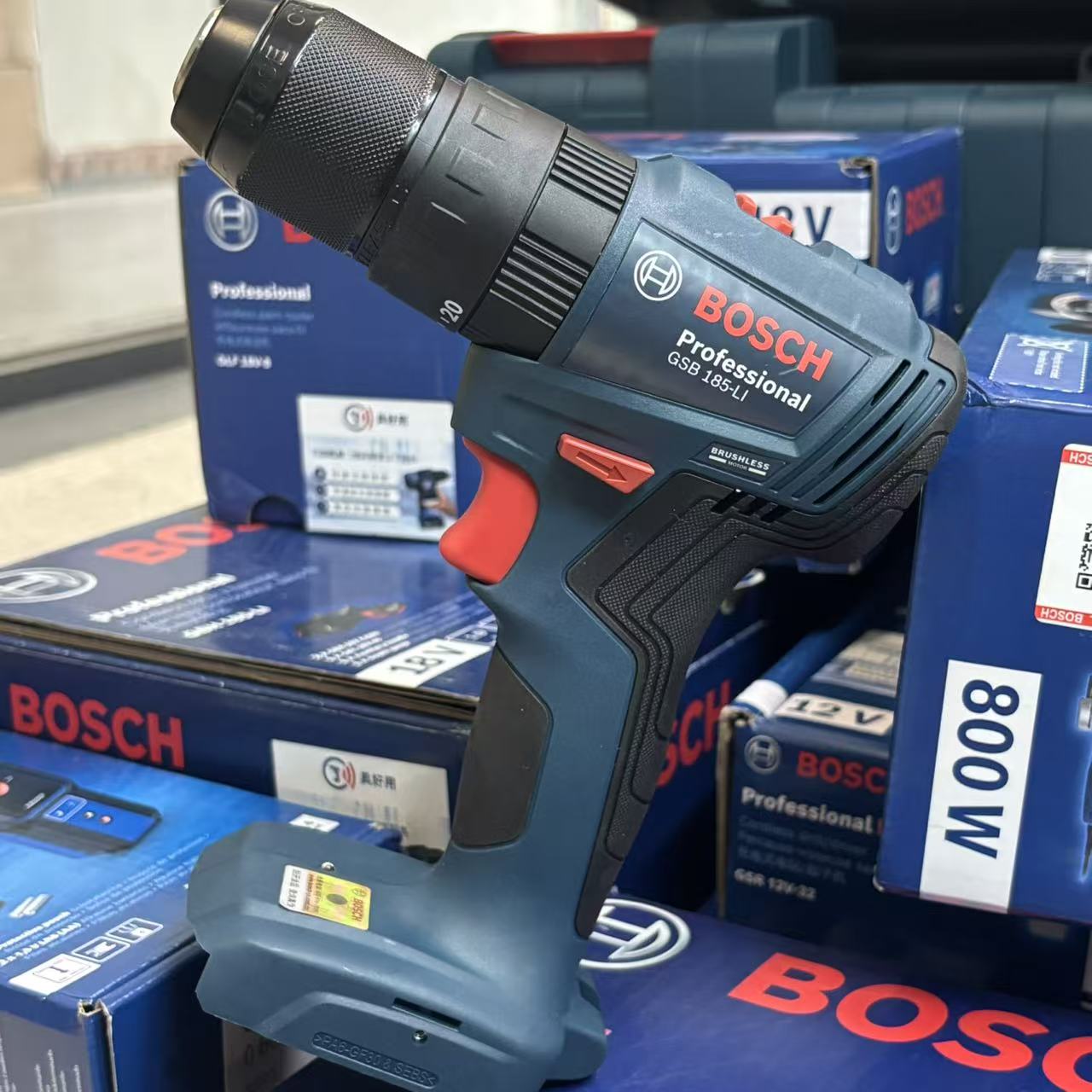 Brushless Cordless Electric Drill 18V - BOSCH GSB 185-LI Bor Impak Tanpa