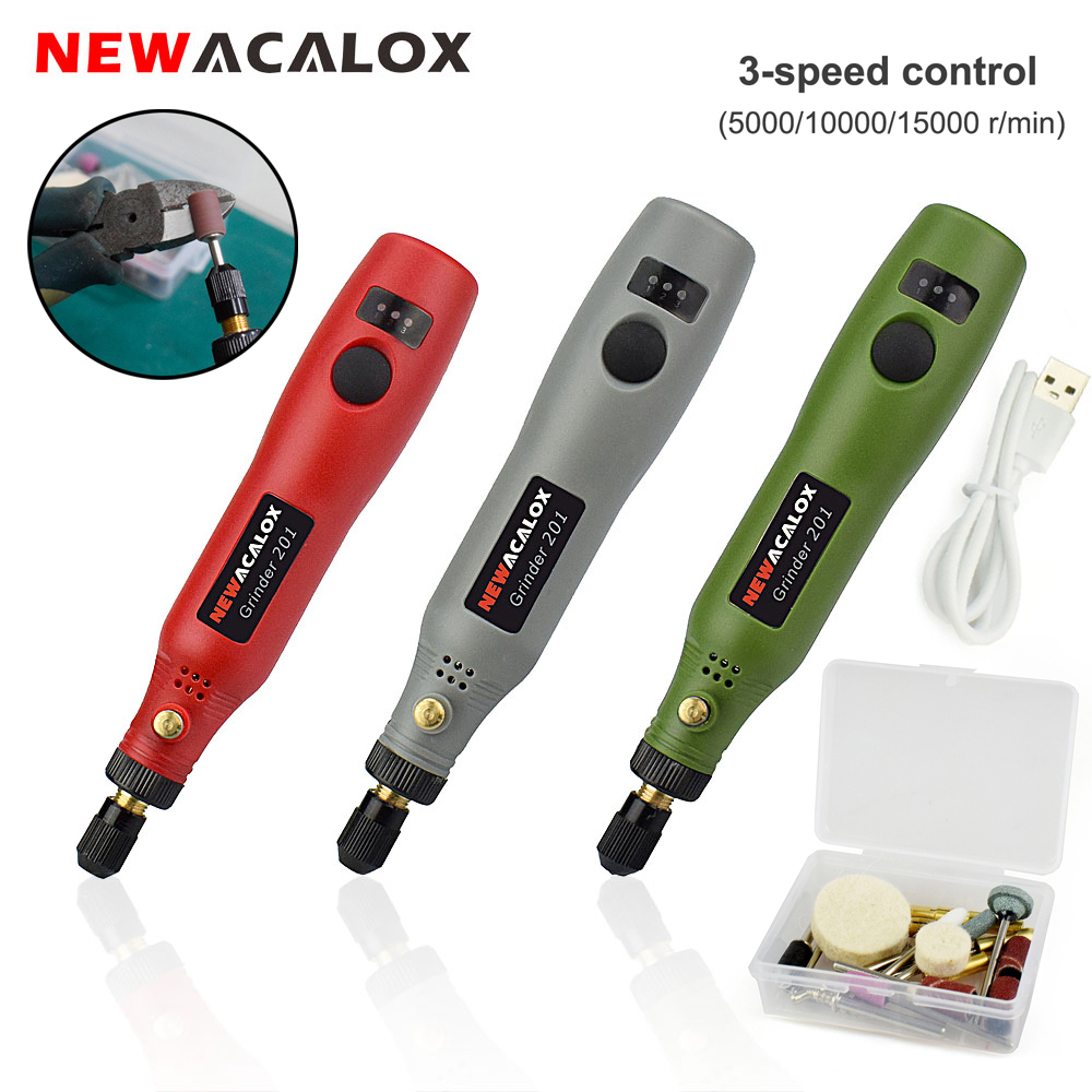 Cordless Rotary Tool Kit Accessories - NEWACALOX Kit Alat Putar Kecepatan Variabel