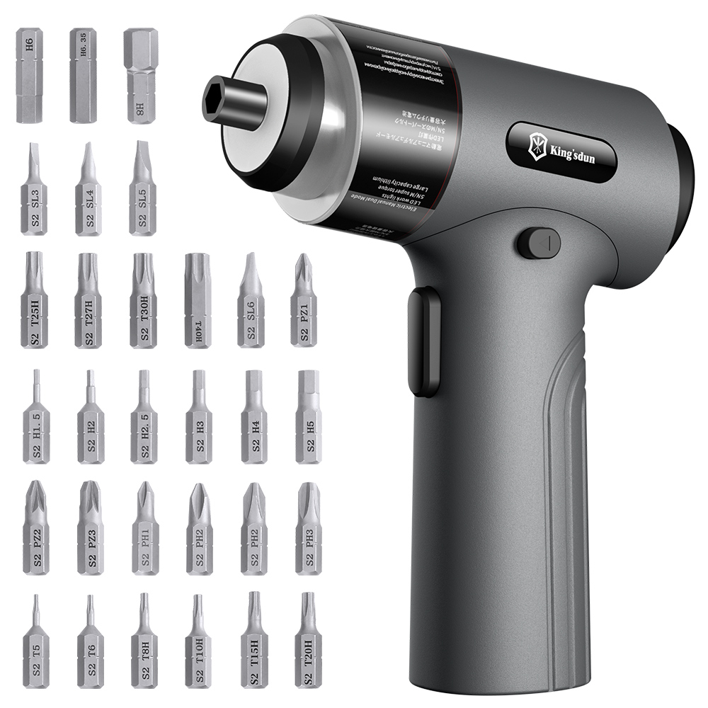 Electric Screwdriver Rechargeable Usb - Obeng listrik tanpa kabel, Kit peralatan