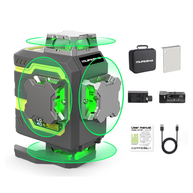 Laser Level 16 Lines 4D Green - 16 Garis Laser Level 360 Self