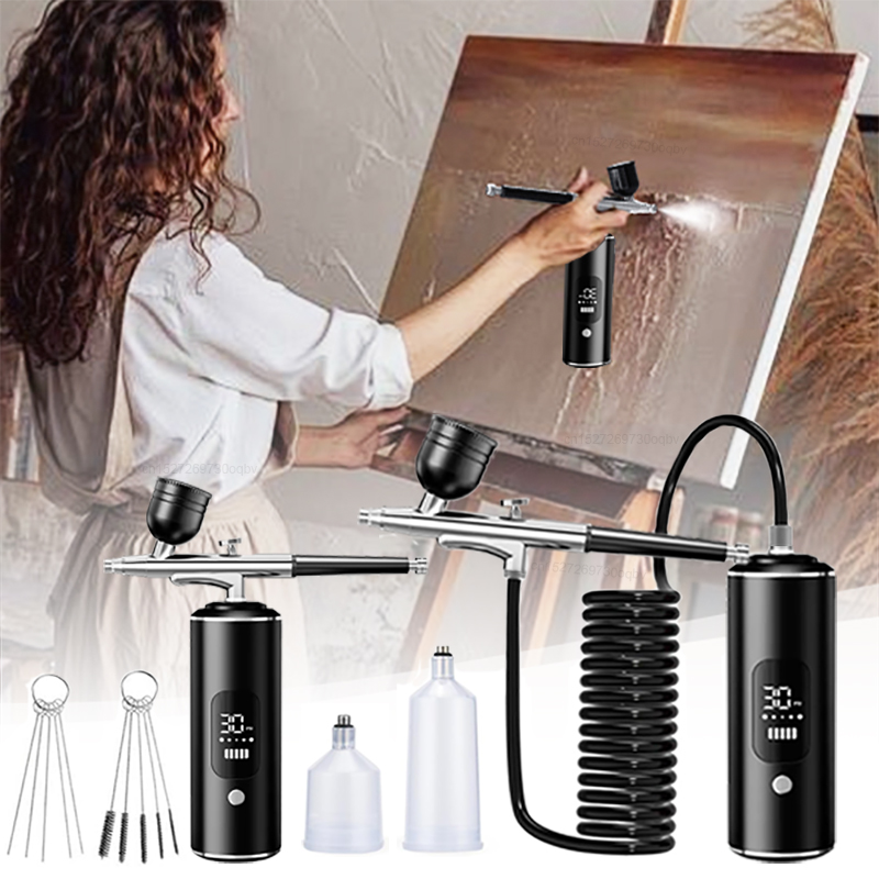 Airbrush Kit With Mini Compressor - Airbrush dengan Kompresor Airbrush Lukisan Pistol