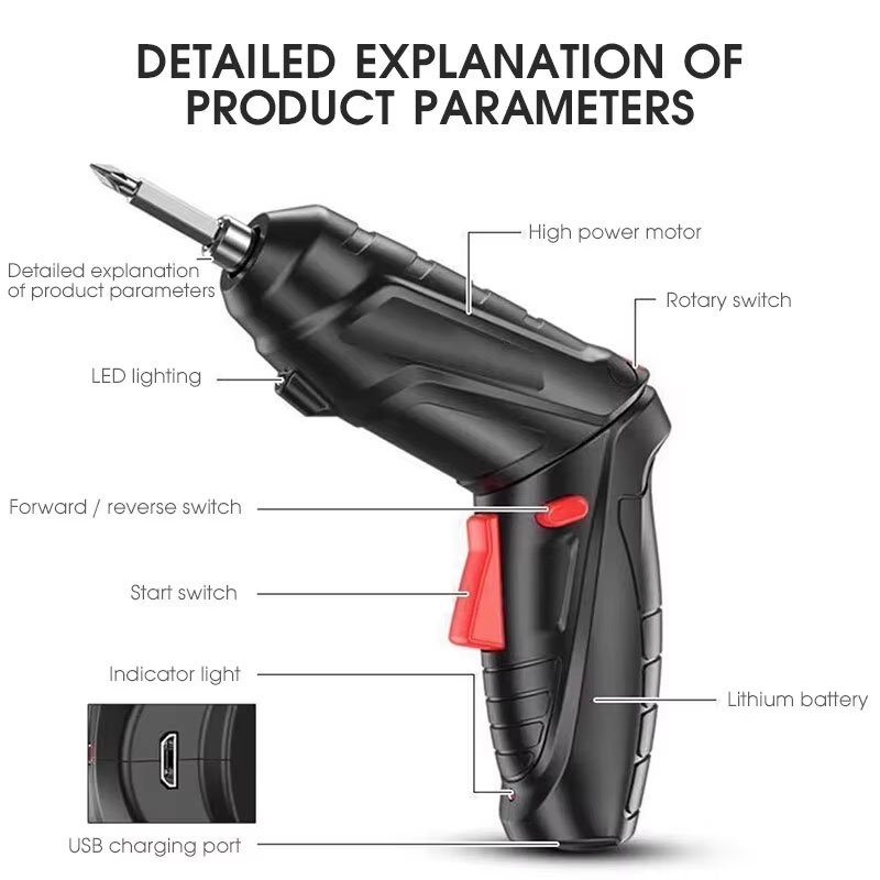 Set Obeng Listrik 3.6V Alat Li - Electric Screwdriver Rechargeable Usb ulasan dan harga