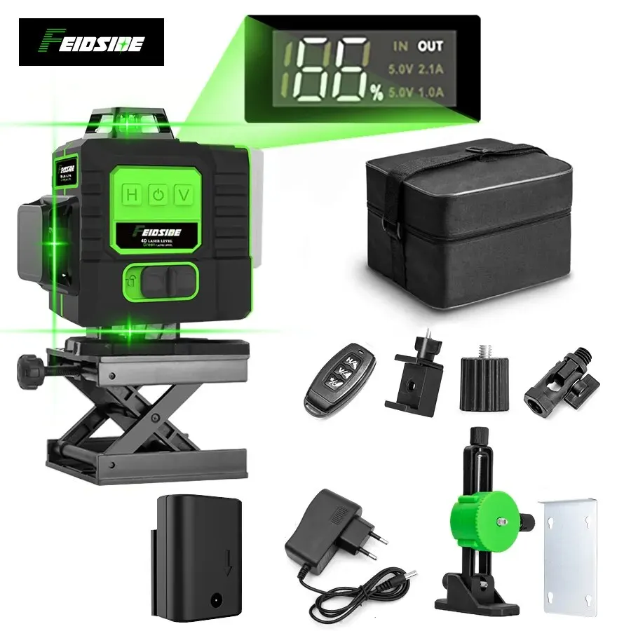 FEIDSIDE 16/12 garis 4D/3D Las - Laser Level 16 Lines 4D Green ulasan dan harga