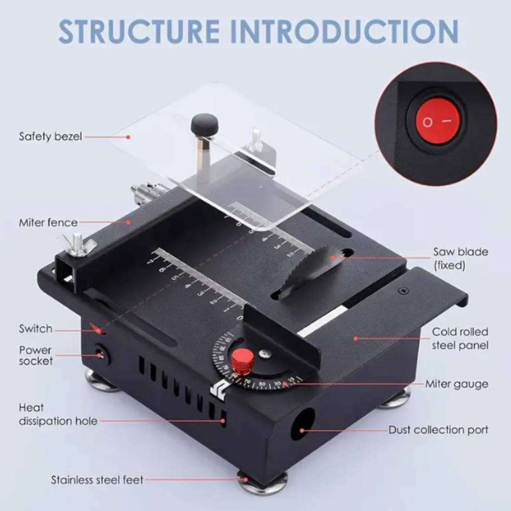 Gergaji Meja Listrik Mini Alat - Mini Table Saw For Woodworking ulasan dan harga