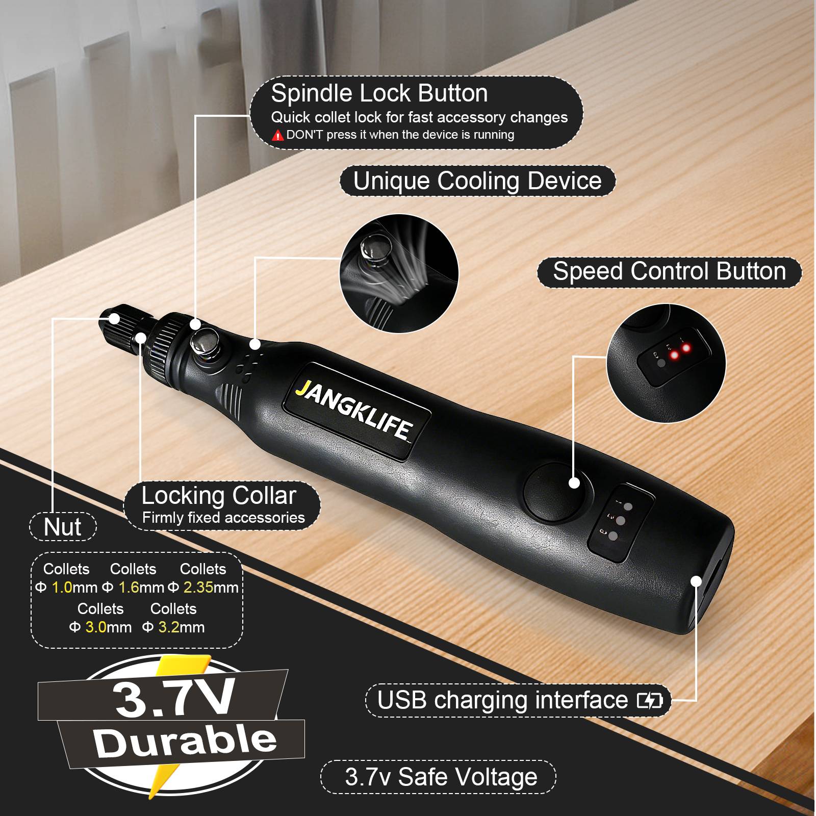 JANGKLIFE Kit Alat Putar Tanpa - Cordless Rotary Tool Kit Accessories ulasan dan harga