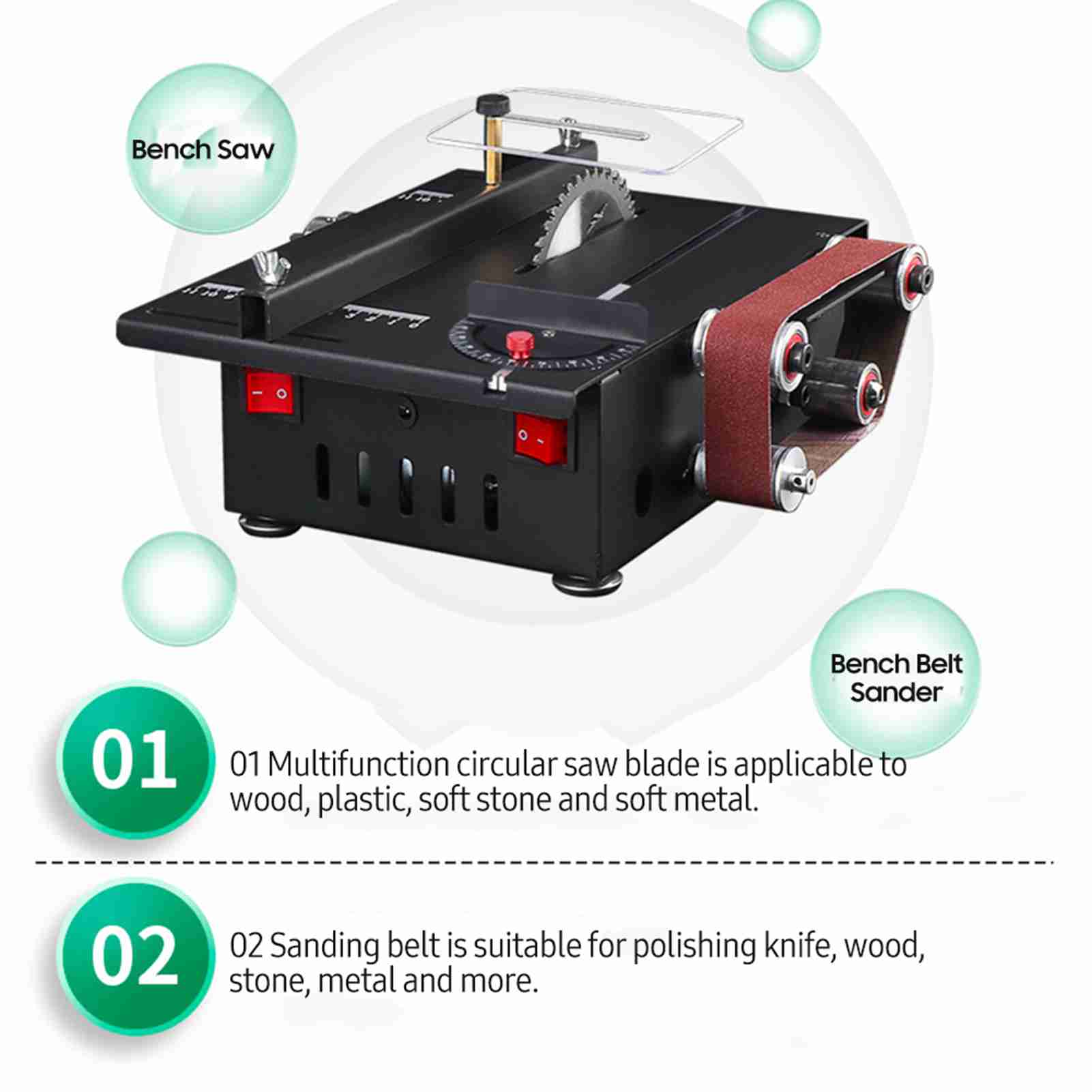 Gergaji Bangku Mini 200W dan S - Mini Table Saw For Woodworking ulasan dan harga