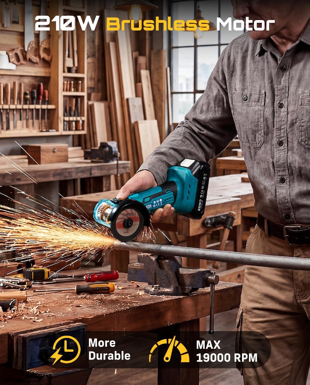 SEESII Penggiling Sudut Mini T - Brushless Angle Grinder Battery Powered ulasan dan harga