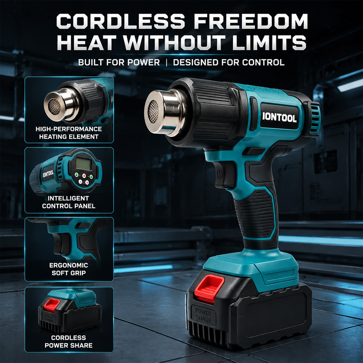 IONTOOL 550 ℃   Pistol Panas T - Cordless Heat Gun For Shrink Tubing ulasan dan harga