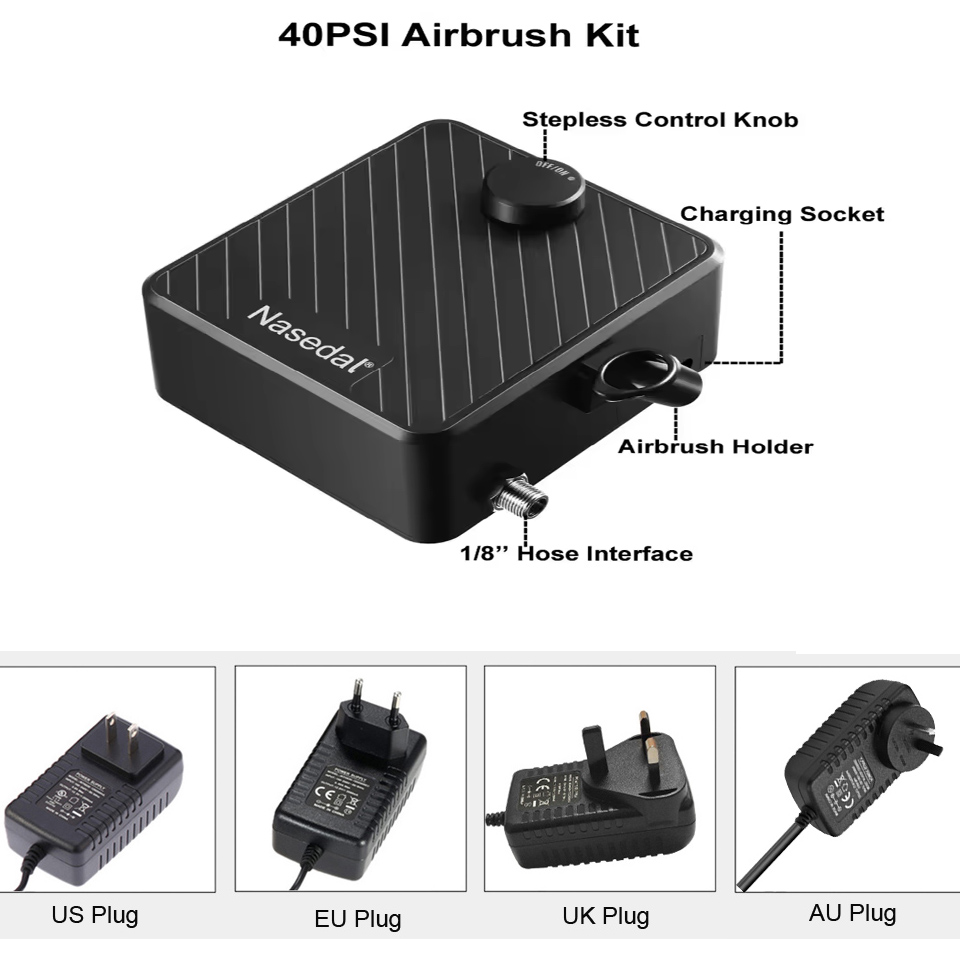 Kit Kompresor Udara Nasedal Ai - Airbrush Kit With Mini Compressor ulasan dan harga